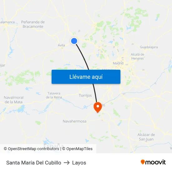 Santa María Del Cubillo to Layos map