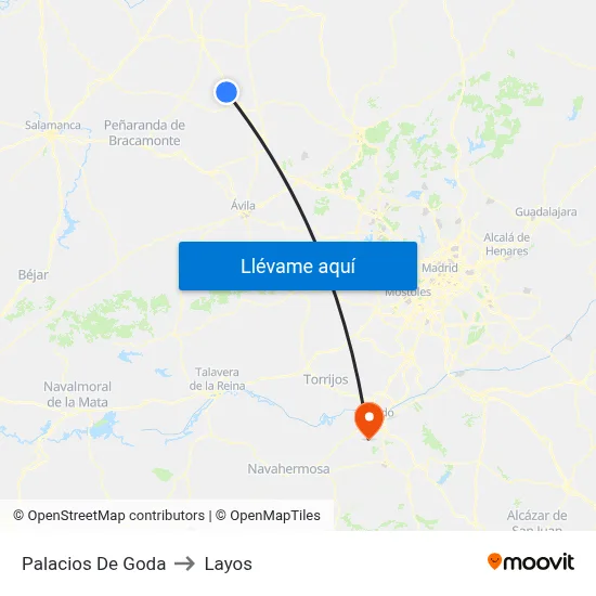 Palacios De Goda to Layos map