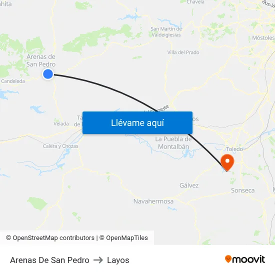 Arenas De San Pedro to Layos map