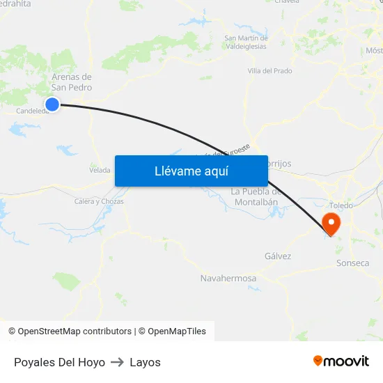 Poyales Del Hoyo to Layos map