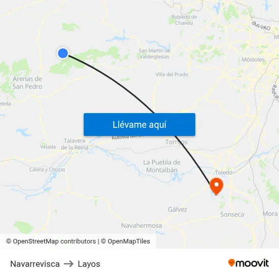 Navarrevisca to Layos map