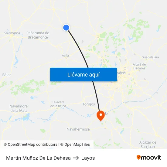 Martín Muñoz De La Dehesa to Layos map