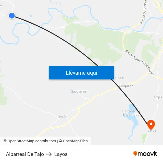 Albarreal De Tajo to Layos map