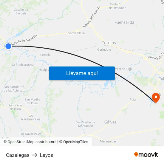 Cazalegas to Layos map