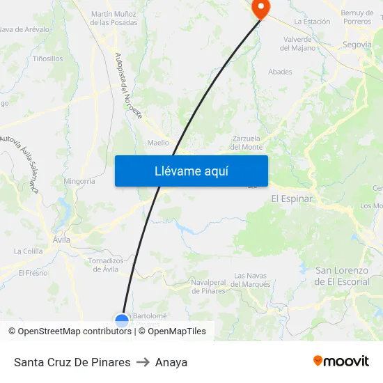 Santa Cruz De Pinares to Anaya map