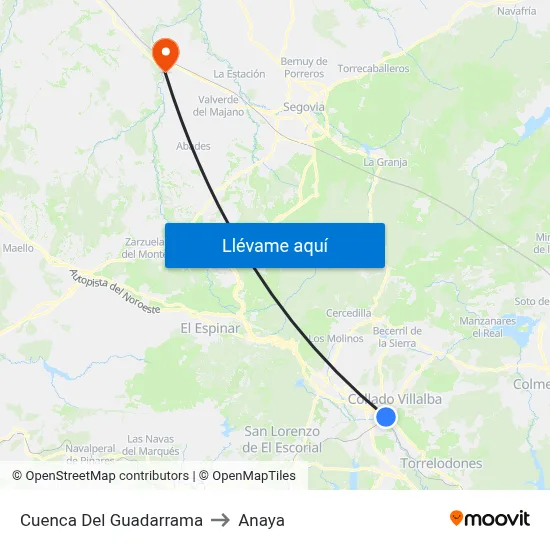 Cuenca Del Guadarrama to Anaya map