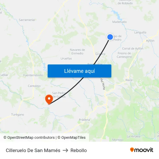 Cilleruelo De San Mamés to Rebollo map