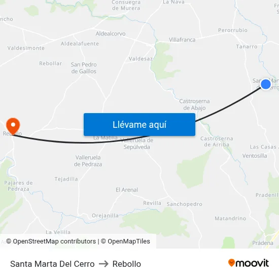 Santa Marta Del Cerro to Rebollo map