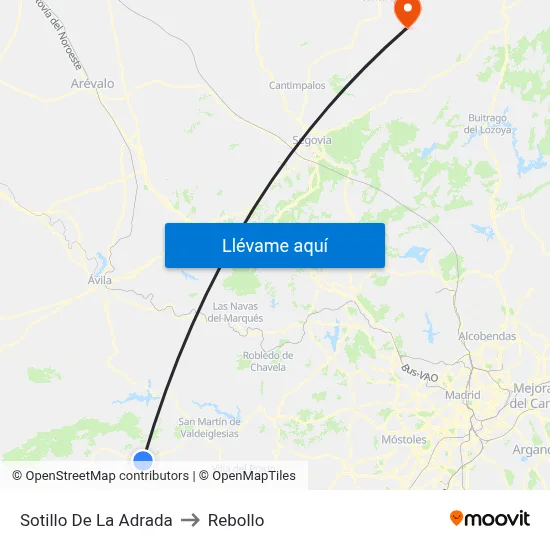 Sotillo De La Adrada to Rebollo map