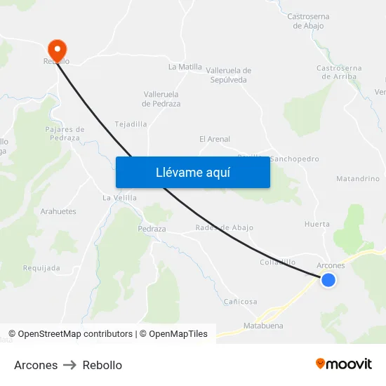 Arcones to Rebollo map
