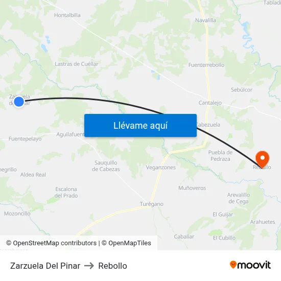 Zarzuela Del Pinar to Rebollo map