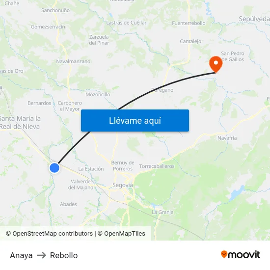Anaya to Rebollo map