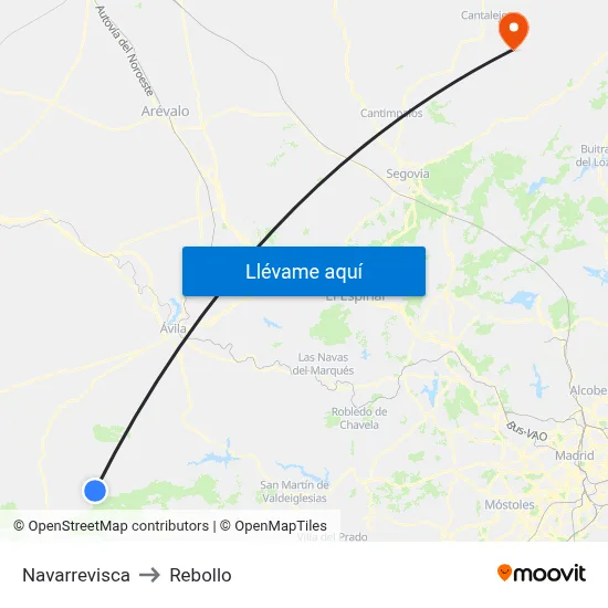 Navarrevisca to Rebollo map