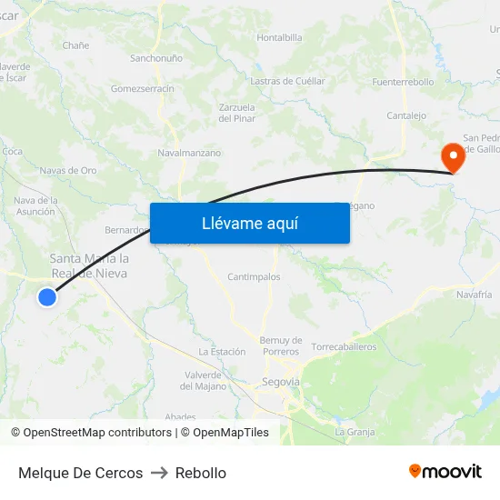 Melque De Cercos to Rebollo map