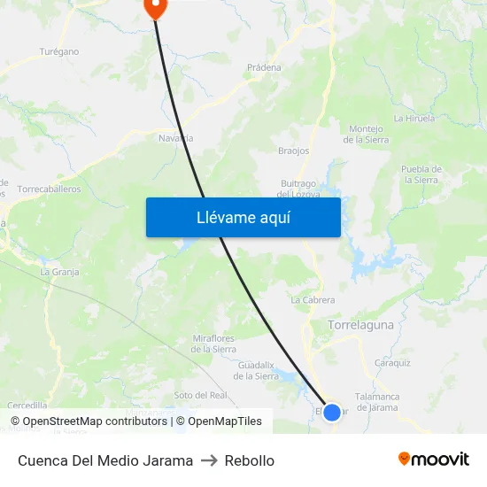 Cuenca Del Medio Jarama to Rebollo map