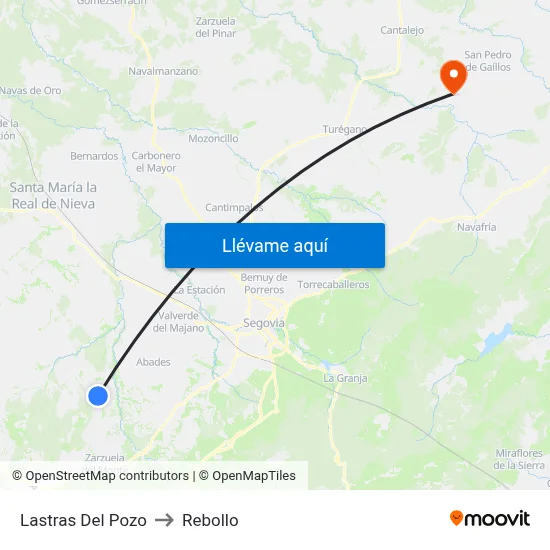 Lastras Del Pozo to Rebollo map