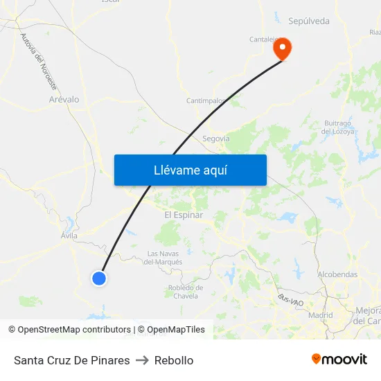 Santa Cruz De Pinares to Rebollo map