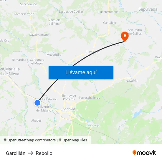 Garcillán to Rebollo map