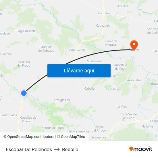 Escobar De Polendos to Rebollo map