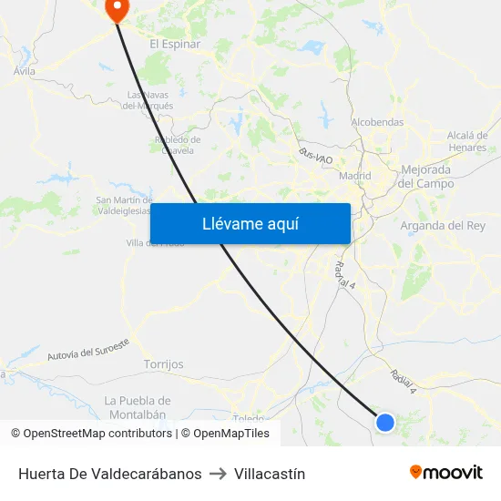 Huerta De Valdecarábanos to Villacastín map