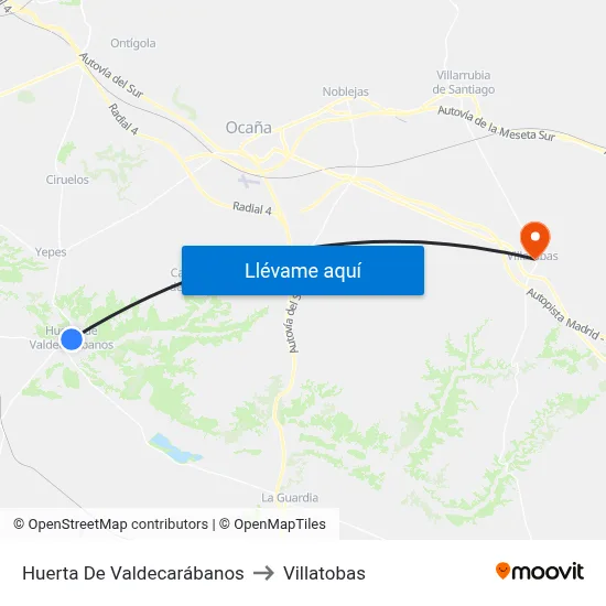 Huerta De Valdecarábanos to Villatobas map