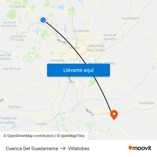 Cuenca Del Guadarrama to Villatobas map