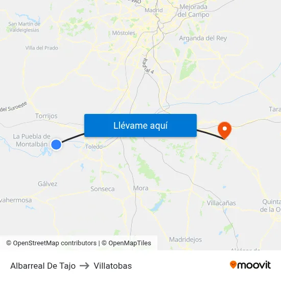 Albarreal De Tajo to Villatobas map