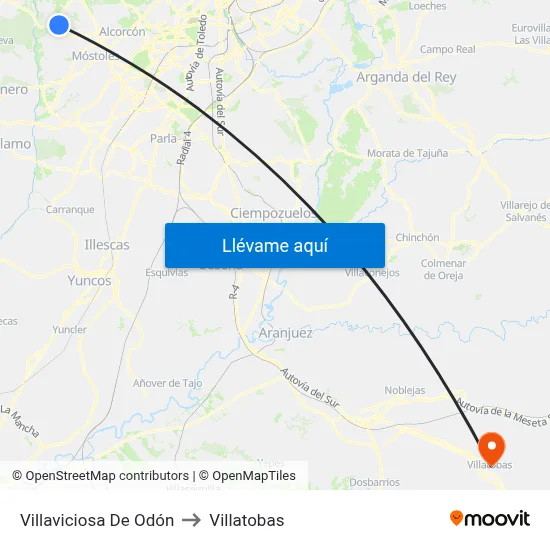 Villaviciosa De Odón to Villatobas map