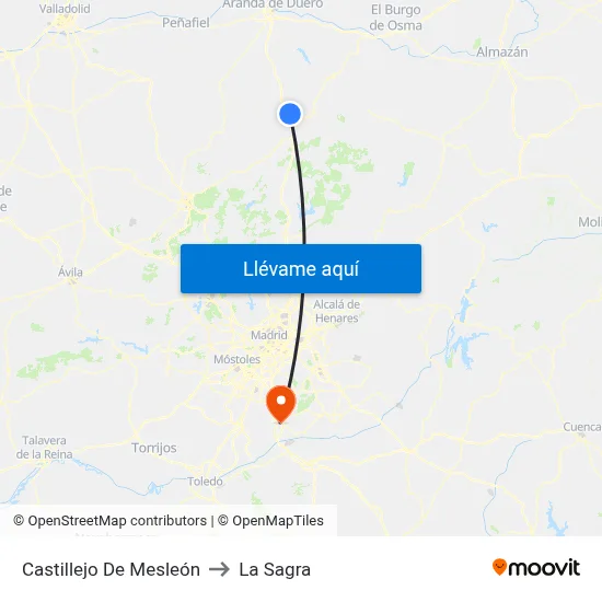 Castillejo De Mesleón to La Sagra map