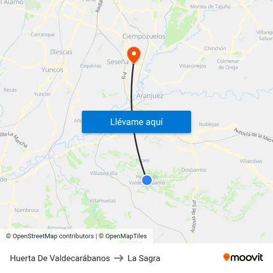 Huerta De Valdecarábanos to La Sagra map