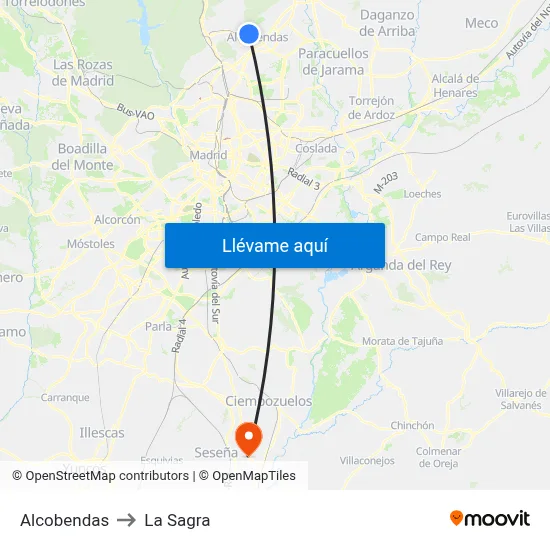 Alcobendas to La Sagra map