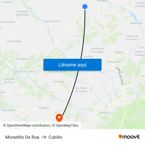 Moradillo De Roa to Cubillo map