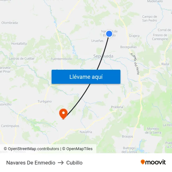 Navares De Enmedio to Cubillo map