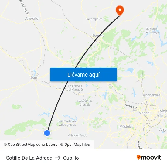 Sotillo De La Adrada to Cubillo map