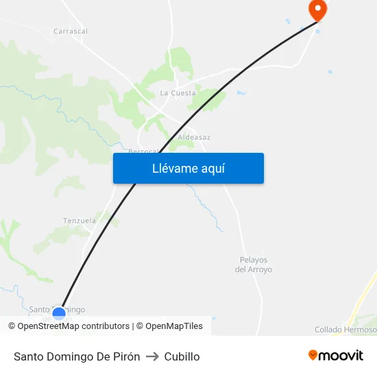 Santo Domingo De Pirón to Cubillo map