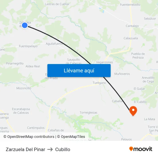 Zarzuela Del Pinar to Cubillo map