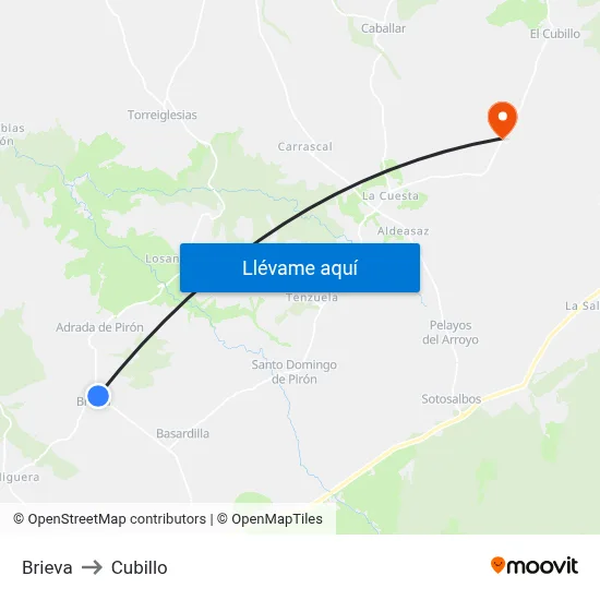 Brieva to Cubillo map