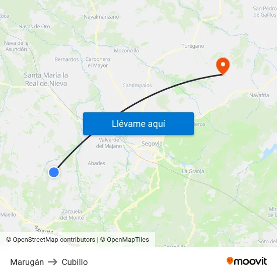 Marugán to Cubillo map