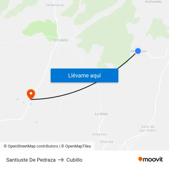 Santiuste De Pedraza to Cubillo map