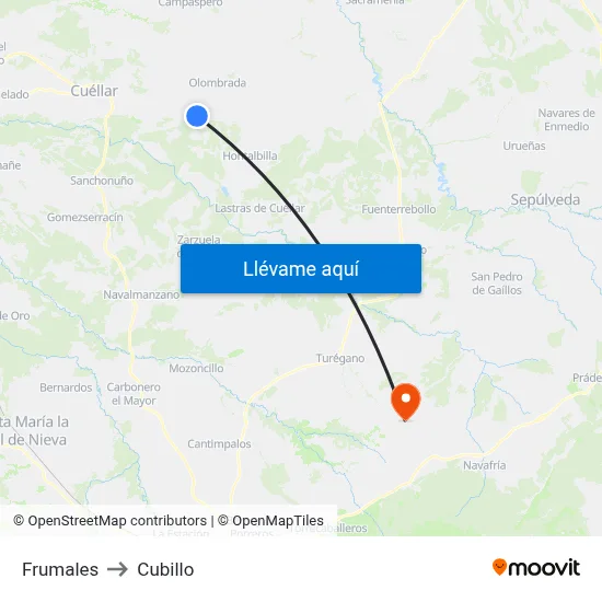 Frumales to Cubillo map