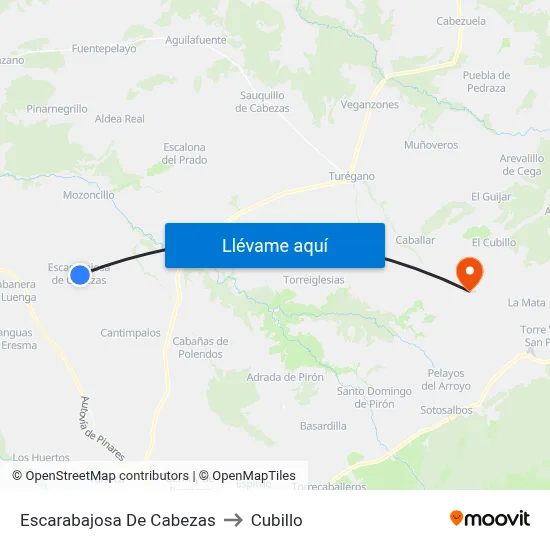 Escarabajosa De Cabezas to Cubillo map