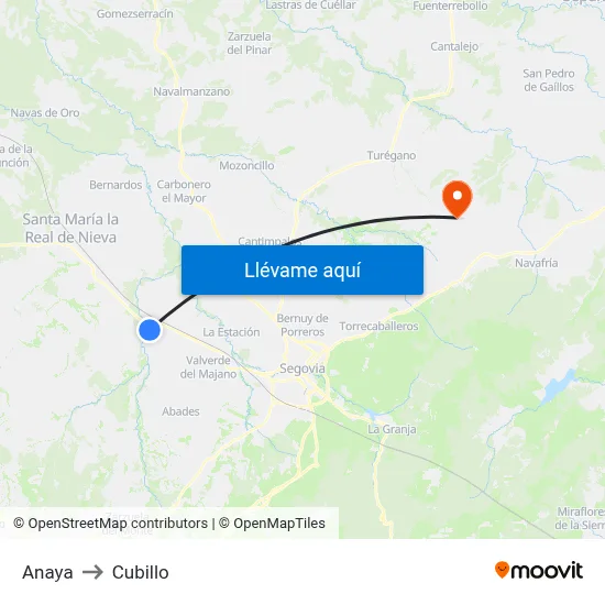 Anaya to Cubillo map