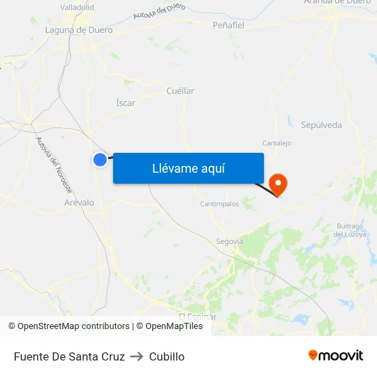 Fuente De Santa Cruz to Cubillo map