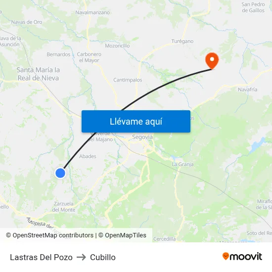 Lastras Del Pozo to Cubillo map
