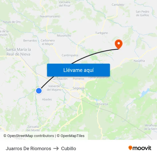 Juarros De Riomoros to Cubillo map