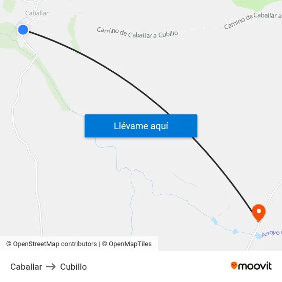 Caballar to Cubillo map