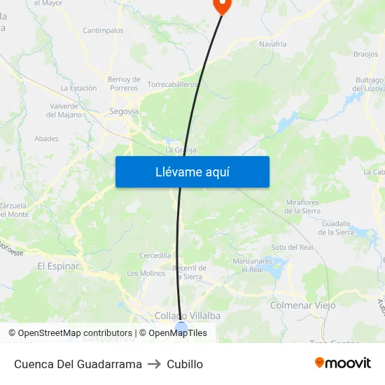 Cuenca Del Guadarrama to Cubillo map