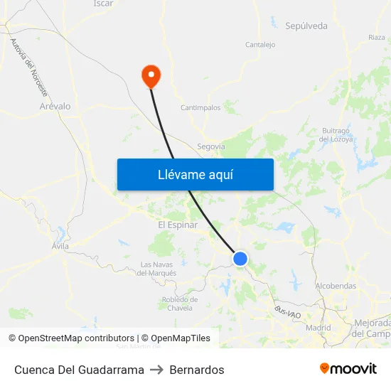Cuenca Del Guadarrama to Bernardos map