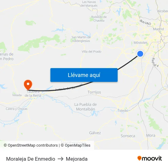 Moraleja De Enmedio to Mejorada map