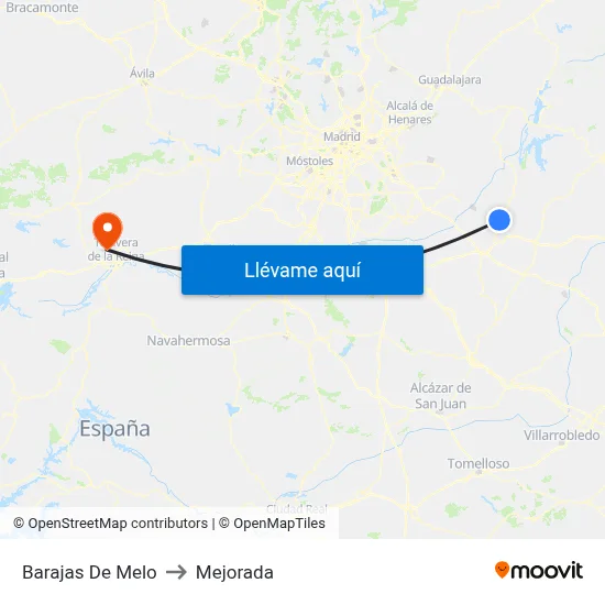 Barajas De Melo to Mejorada map